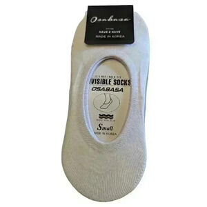 Osabasa Size Small No Show White Cotton Blend Socks